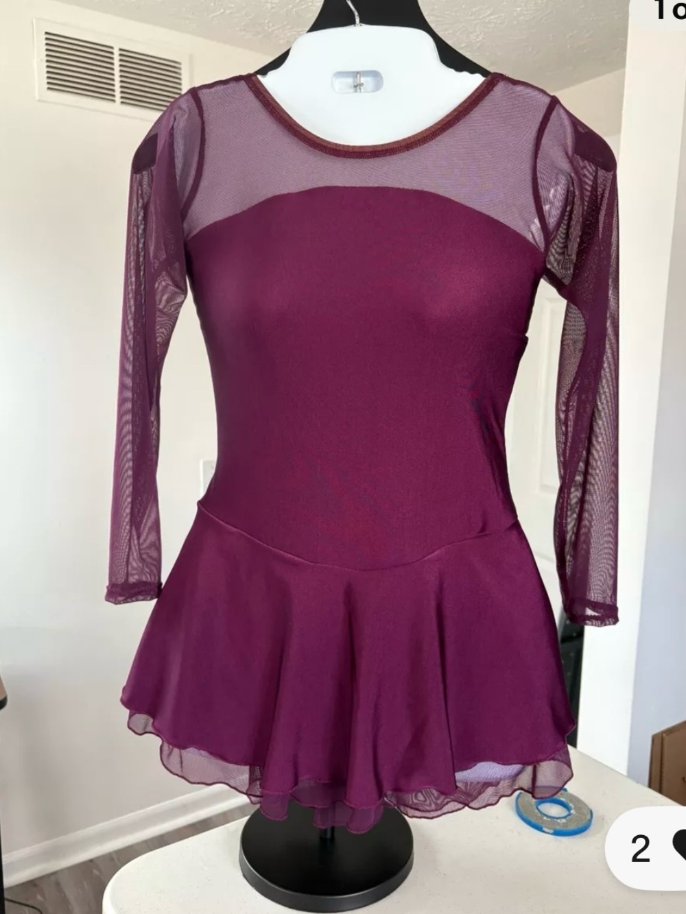 Women's Plum Figure Skating Dress